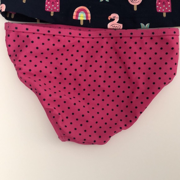 EUC Simple Joys by Carter’s Two Piece Short Sleeve Navy & Pink Swimsuit Size 5T - Picture 3 of 9